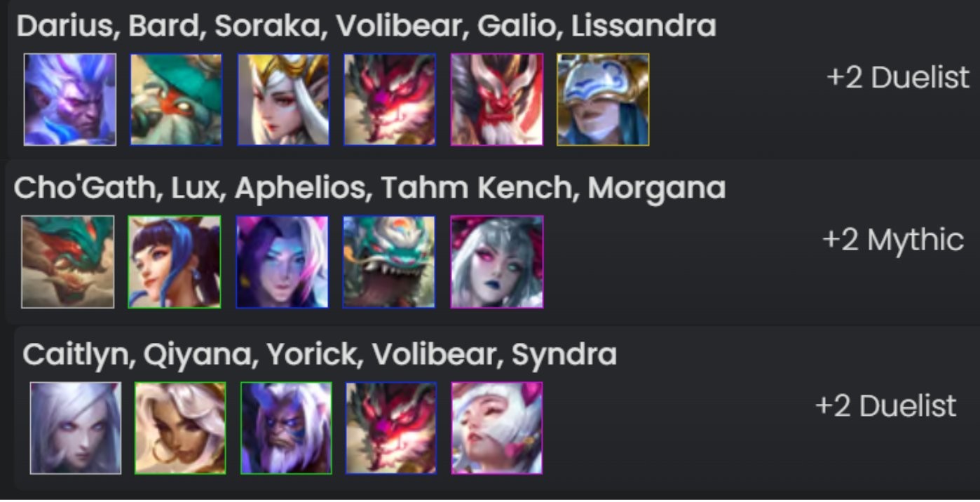 Set 11: 3 Godly Exalted Combinations