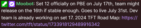 Set 12 Timeline Update